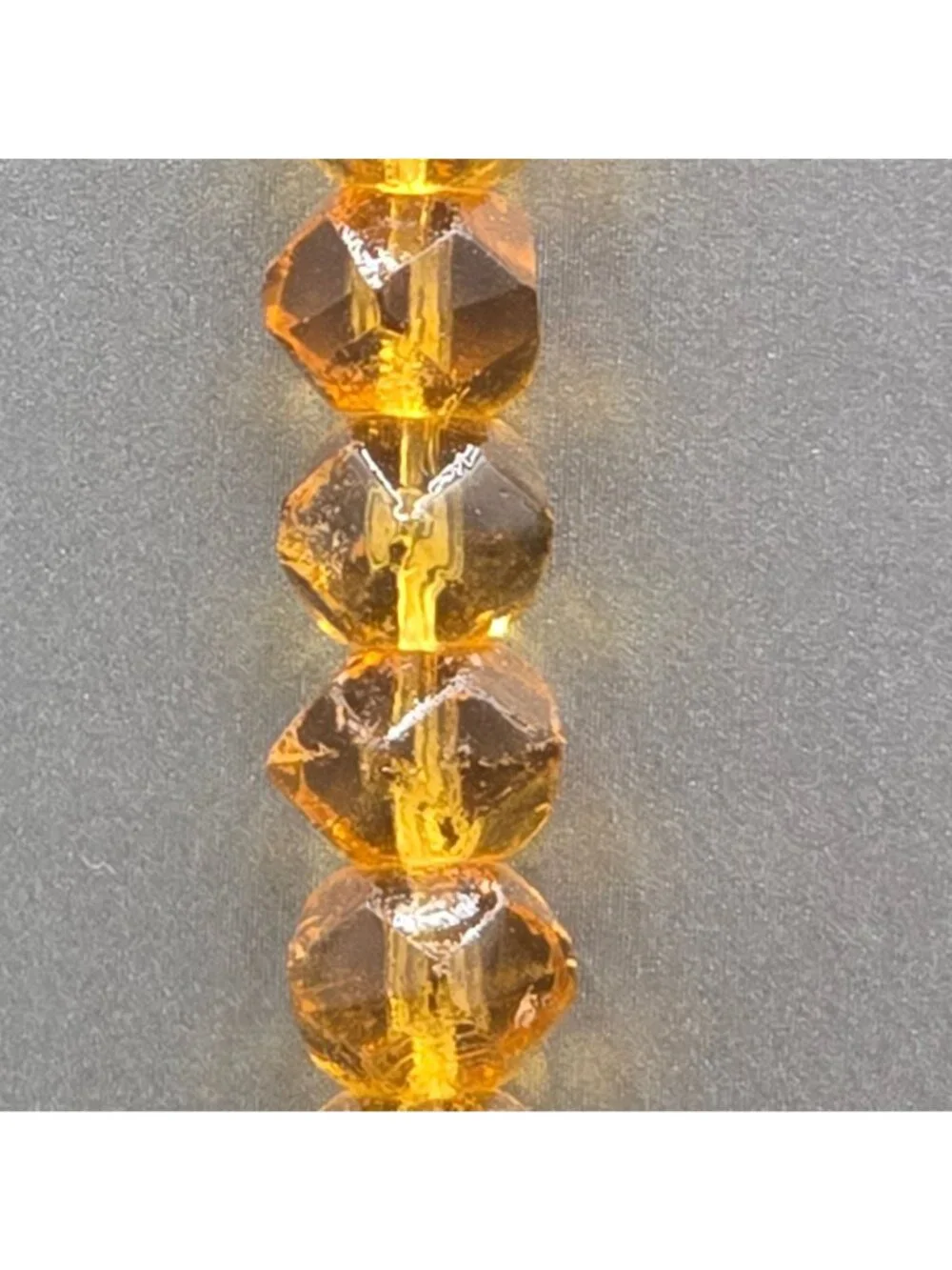 Art Deco Citrine Crystal Necklace Vintage Graduated Cut Bohemian Glass Bead Stat - Picture 8 of 16